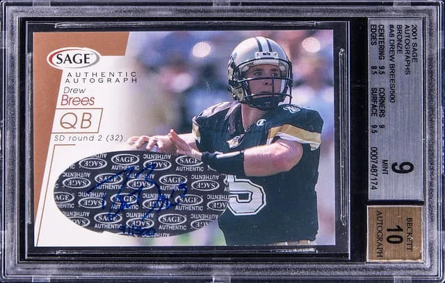 2001 Sage Bronze Drew Brees #A8 card image