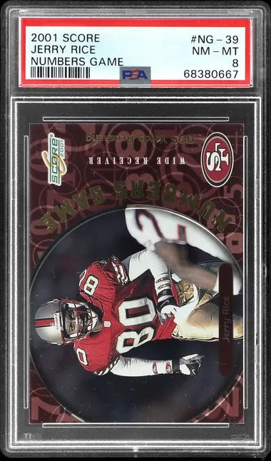 2001 Score Jerry Rice Numbers Game #NG-39 card image