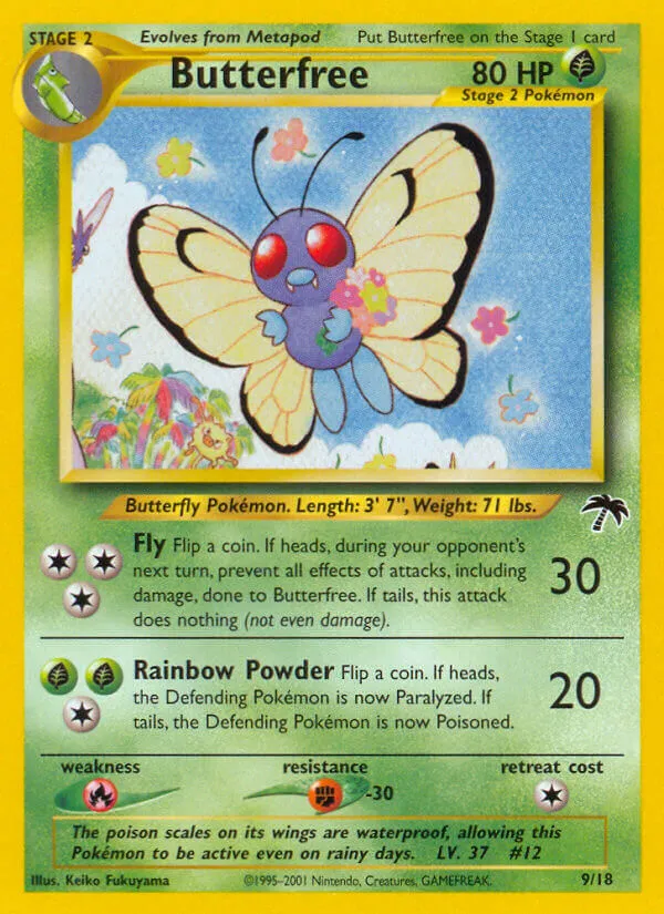 2001 Southern Islands Butterfree #09/18 Promo card image