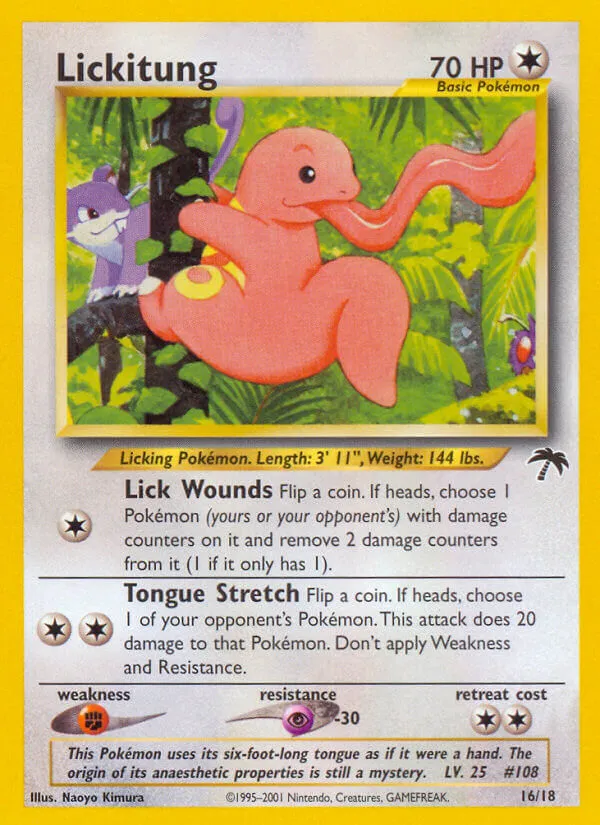 2001 Southern Islands Lickitung #16/18 Promo card image