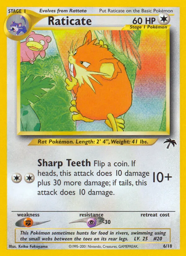 2001 Southern Islands Raticate #06/18 Promo card image