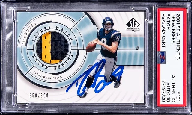 2001 SP Authentic Drew Brees Patch #101 card image