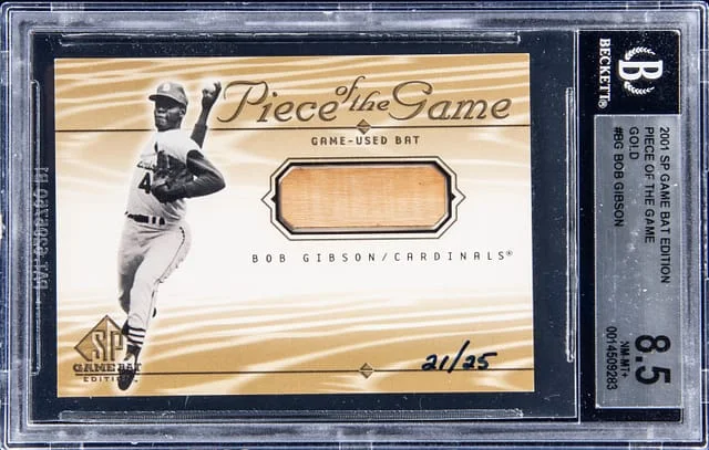 2001 SP Game Bat Edition Gold Bob Gibson #BG card image