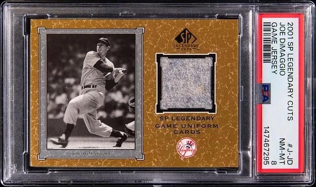2001 SP Legendary Cuts Game Jersey J-JD Joe DiMaggio Game-Used #no-number card image