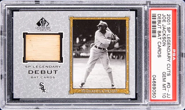 2001 SP Legendary Cuts Joe Jackson Debut Bat Cards #D-JJ card image