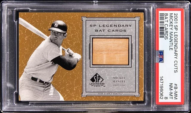 2001 SP Legendary Cuts Mickey Mantle Bat Cards #B-MM card image