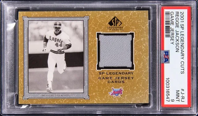 2001 SP Legendary Cuts Reggie Jackson Game Jersey #J-RJ card image