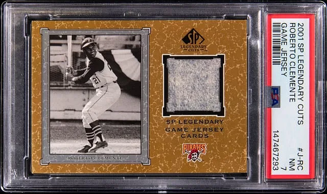 2001 SP Legendary Cuts Roberto Clemente Game-Used Game Jersey #J- card image