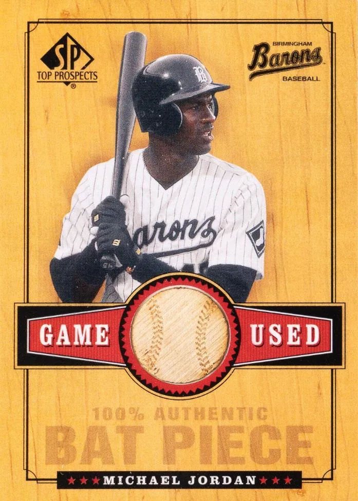 2001 SP Top Prospects Michael Jordan Game Used Bat Piece #B-MJ card image