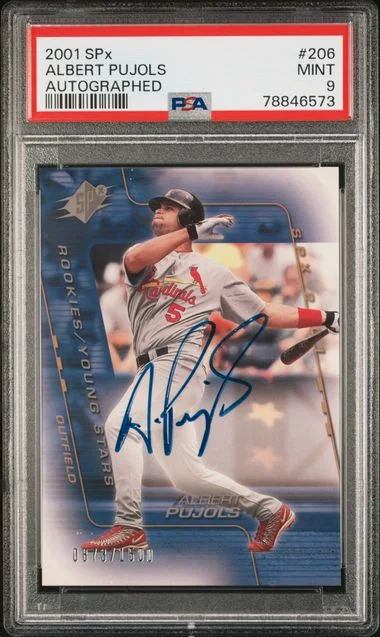 2001 SPx Albert Pujols Autographed #206 card image