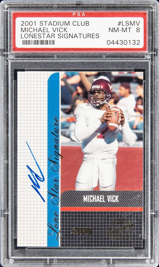 2001 Stadium Club Michael Vick Lonestar Signatures #LSMV card image