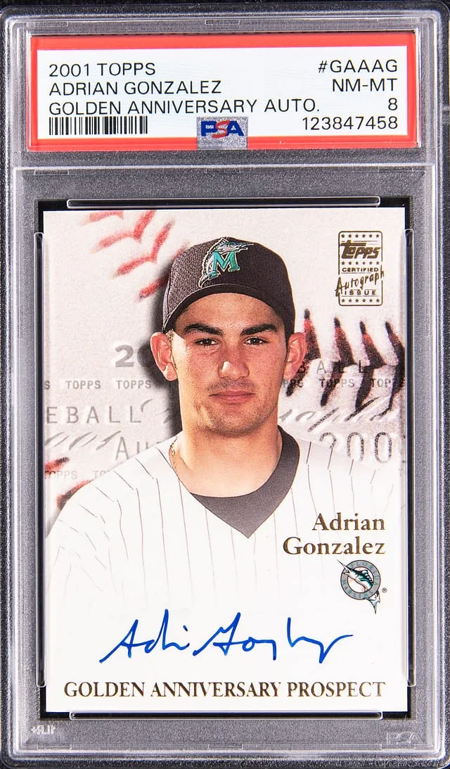 2001 Topps Adrian Gonzalez Golden Anniversary Autograph #GAA-AG card image