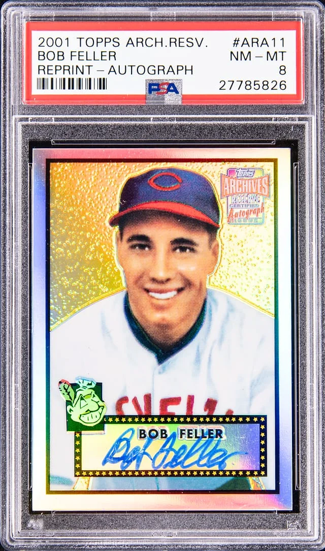 2001 Topps Archives Bob Feller Resrve Reprint Autograph #ARA-11 card image