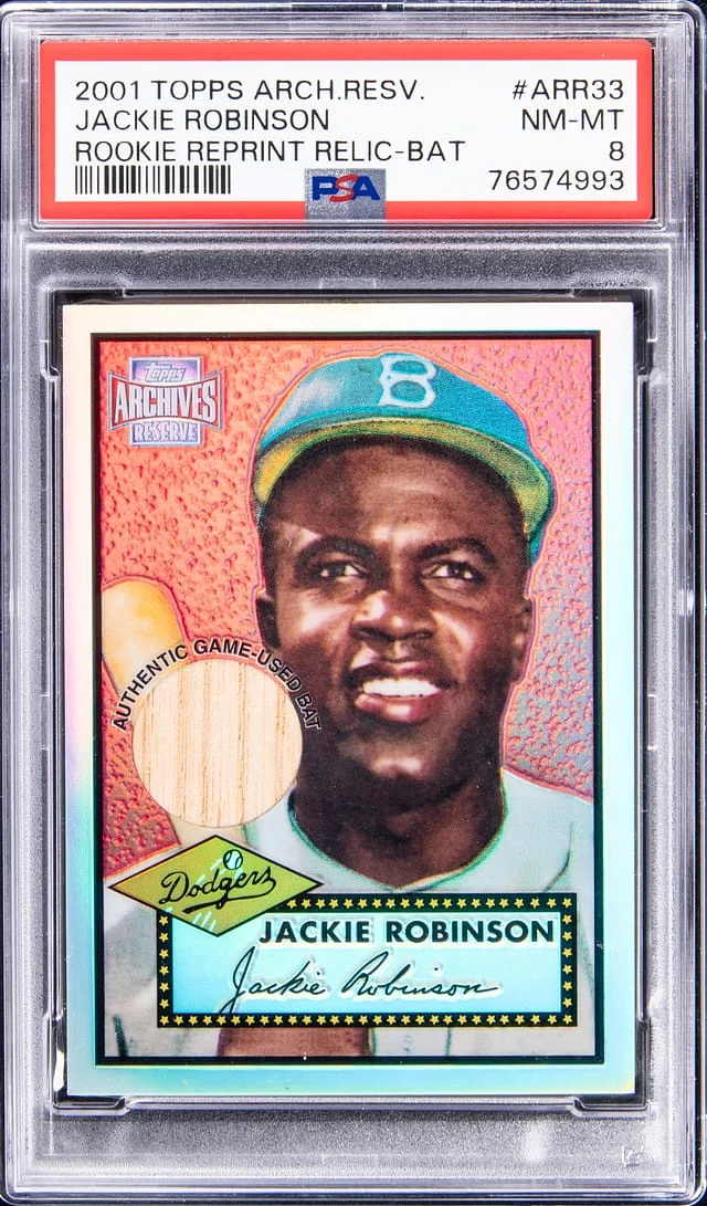2001 Topps Archives Jackie Robinson Reserve Reprint Relic Bat #ARR33 card image