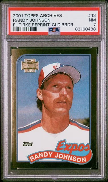 2001 Topps Archives Randy Johnson Future Reprint Gold Border #13 card image