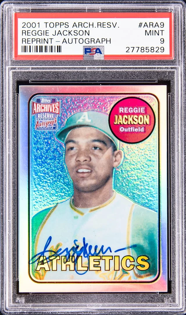 2001 Topps Archives Reggie Jackson Reserve Reprint Autograph #ARA9 card image