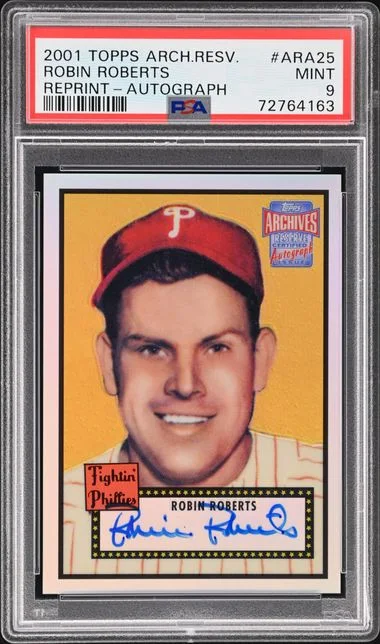 2001 Topps Archives Robin Roberts Reserve Reprint Autograph #ARA25 card image