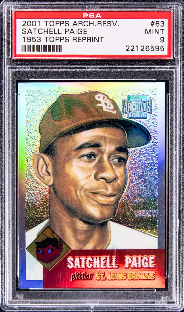 2001 Topps Archives Satchell Paige Reserve 1953 Reprint #63 card image