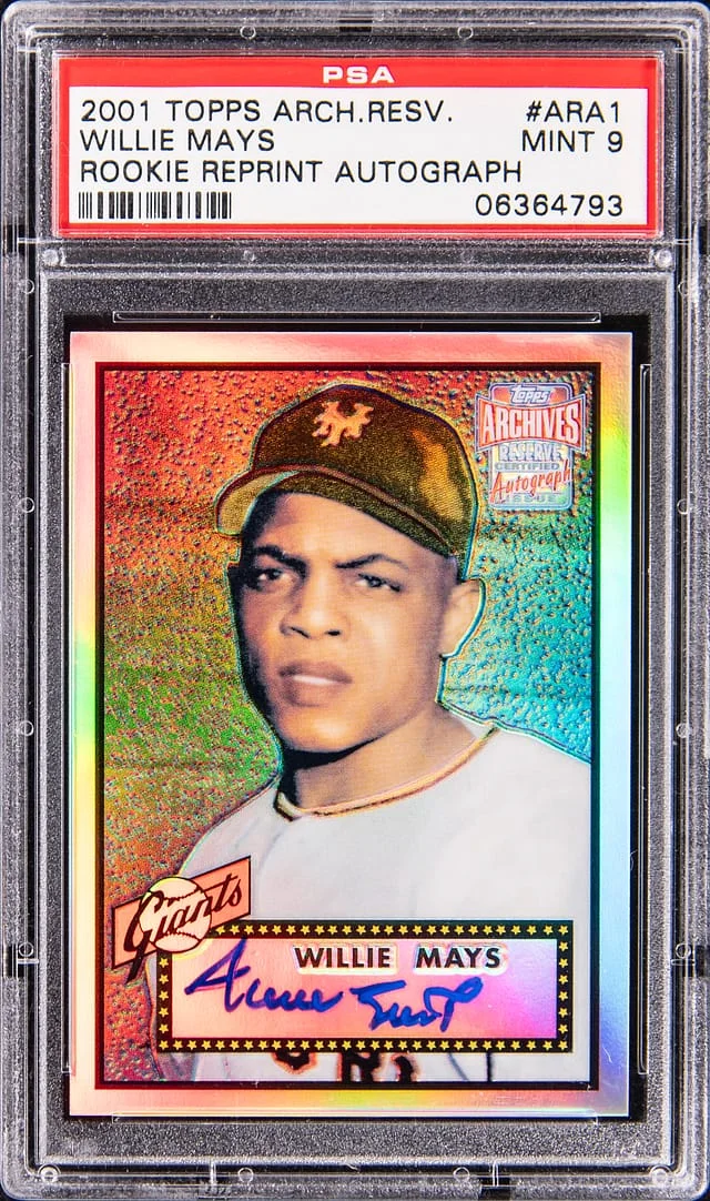 2001 Topps Archives Willie Mays Reserve Reprint Autograph #ARA1 card image