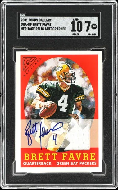 2001 Topps Brett Favre Gallery Heritage Relics Autographs #GRA-BF card image
