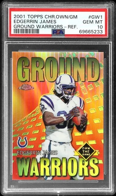 2001 Topps Chrome Edgerrin James Own The Game Ground Warriors Refractor #GW1 card image