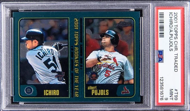 2001 Topps Chrome Ichiro, Albert Pujols Traded #T99 card image