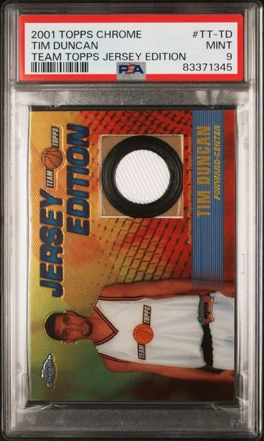 2001 Topps Chrome Tim Duncan Team Topps Jersey Edition #TT-TD card image