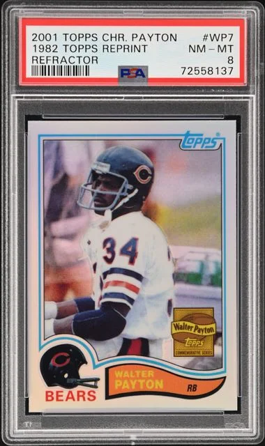 2001 Topps Chrome Walter Payton Refractor 1982 Reprint #WP7 card image