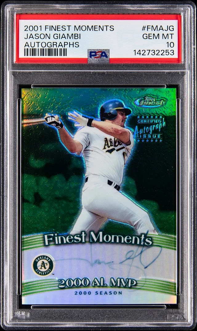 2001 Topps Finest Jason Giambi Moments Autographs #FMA-JG card image