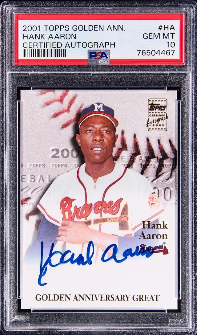 2001 Topps Hank Aaron Golden Anniversary Certified Autograph #HA card image