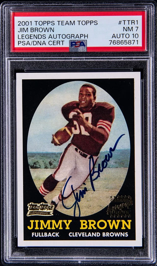 2001 Topps Jim Brown Team Topps Legends Autograph #TTR1 card image