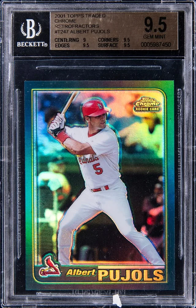 2001 Topps Traded Albert Pujols (/500) Chrome RetroFractor #T247 card image