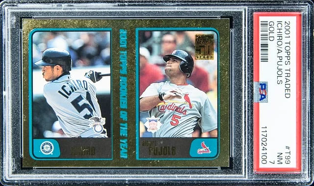 2001 Topps Traded Ichiro/Albert Pujols Gold #T99 card image