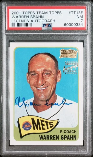 2001 Topps Warren Spahn Team Topps Legends Autograph #205 card image