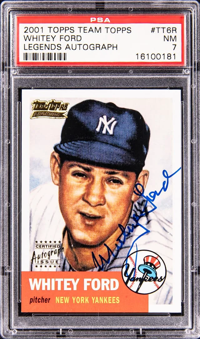 2001 Topps Whitey Ford Team Topps Legends Autograph #TT6R card image