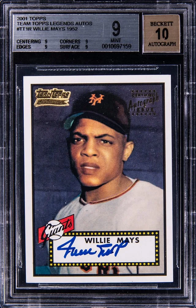 2001 Topps Willie Mays Legends Autographs 1952 #TT1R card image