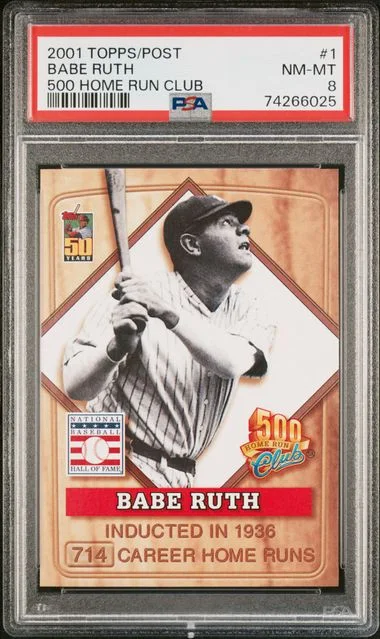 2001 Topps/Post 500 HR Club Babe Ruth #1 card image