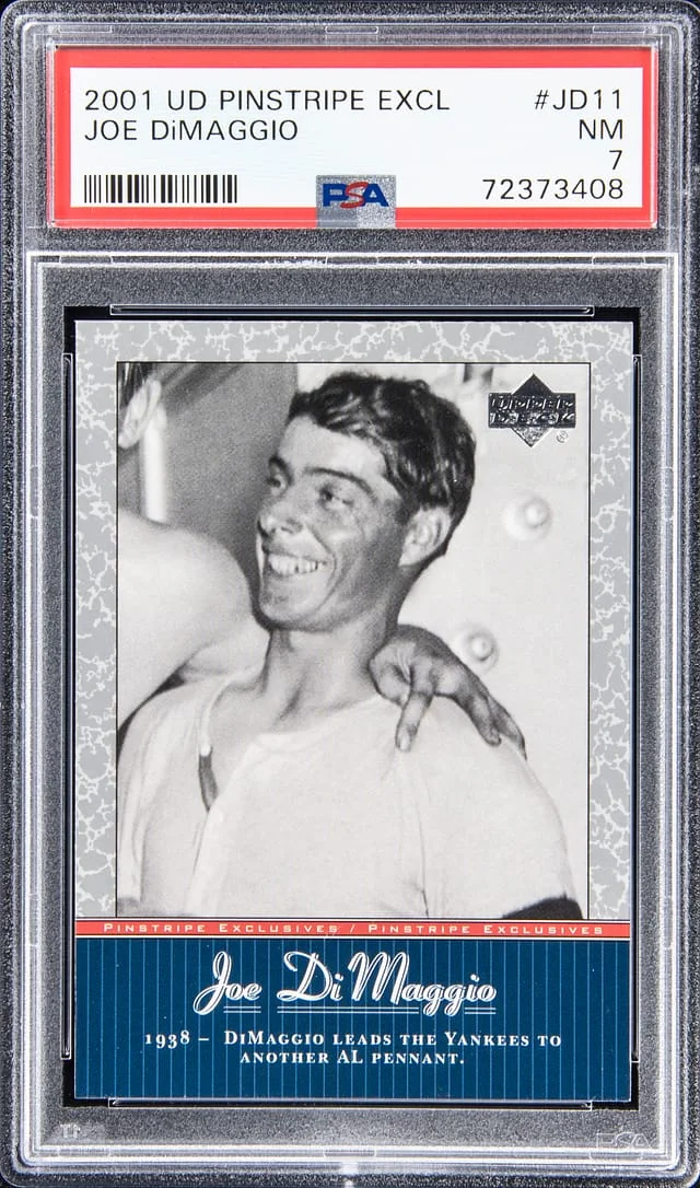 2001 UD Pinstripe Exclusive Joe DiMaggio #JD11 card image