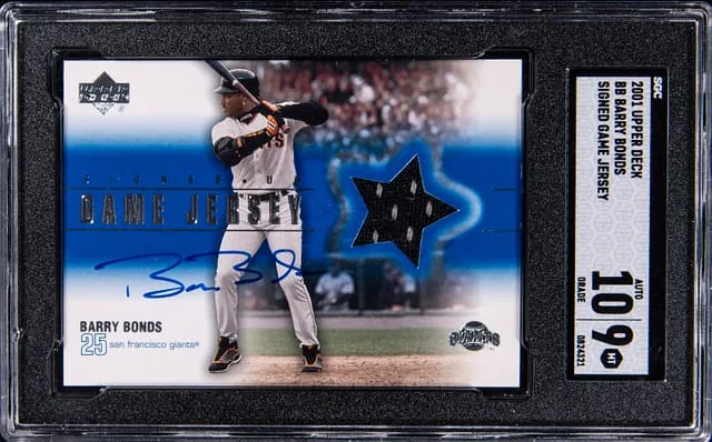 2001 Upper Deck Barry Bonds Signed Game Jersey #BB card image