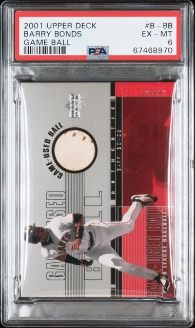2001 Upper Deck Barry Bonds Game-Used Ball Game Ball #B-BB card image