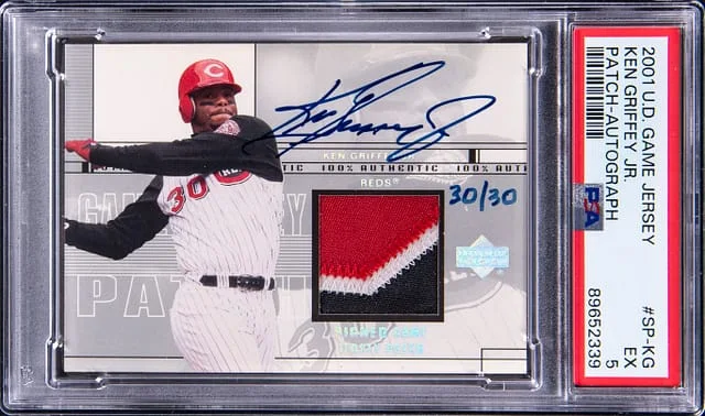 2001 Upper Deck Game Jersey Ken Griffey Jr. Patch Autograph #SP-KG card image
