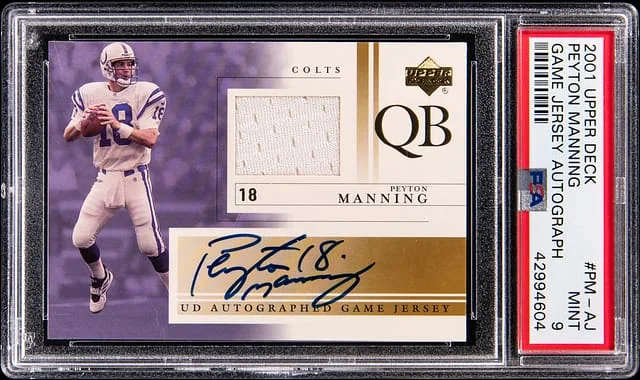 2001 Upper Deck Game Jersey Peyton Manning Autograph #PM-AJ card image