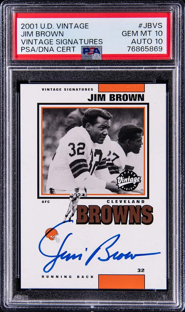 2001 Upper Deck Jim Brown Vintage Vintage Signatures #JBVS card image