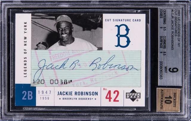 2001 Upper Deck Legends Jackie Robinson of New York Cut Signature #LC-JR card image