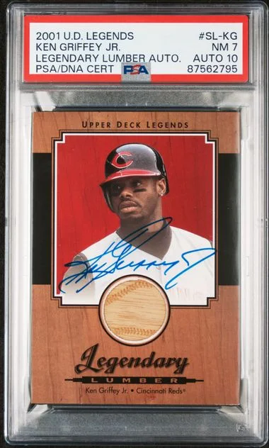 2001 Upper Deck Legends Ken Griffey Jr. Legendary Lumber Autograph Legendary Lumber Auto. #SL-KG card image