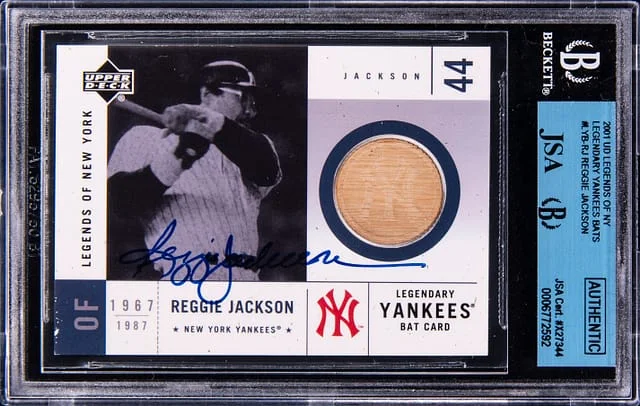 2001 Upper Deck Legends Reggie Jackson of NY Legendary Yankee Bats #LYB-RJ card image