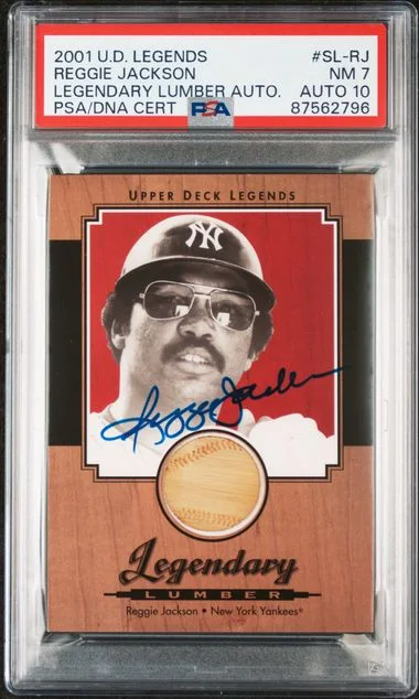 2001 Upper Deck Legends Reggie Jackson Legendary Lumber Autograph #SL-RJ card image