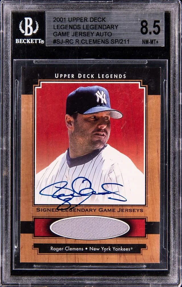 2001 Upper Deck Legends Roger Clemens Legendary Game Jersey Autographs #SJ-RCL card image