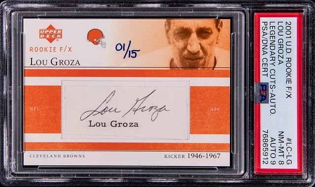 2001 Upper Deck Lou Groza F/X Legendary Cuts Autographs #LC-LG card image