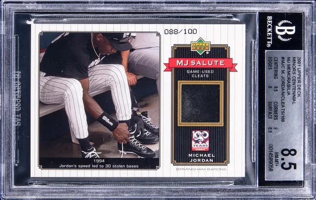 2001 Upper Deck Michael Jordan Minors Centennial MJ Cleats Memorabilia #MJC card image